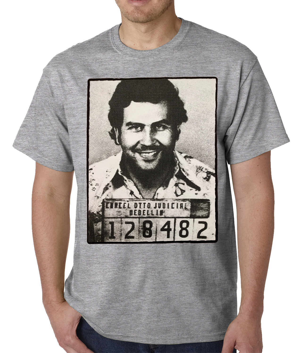 Pablo Escobar Smiling Mug Shot Mens T-shirt