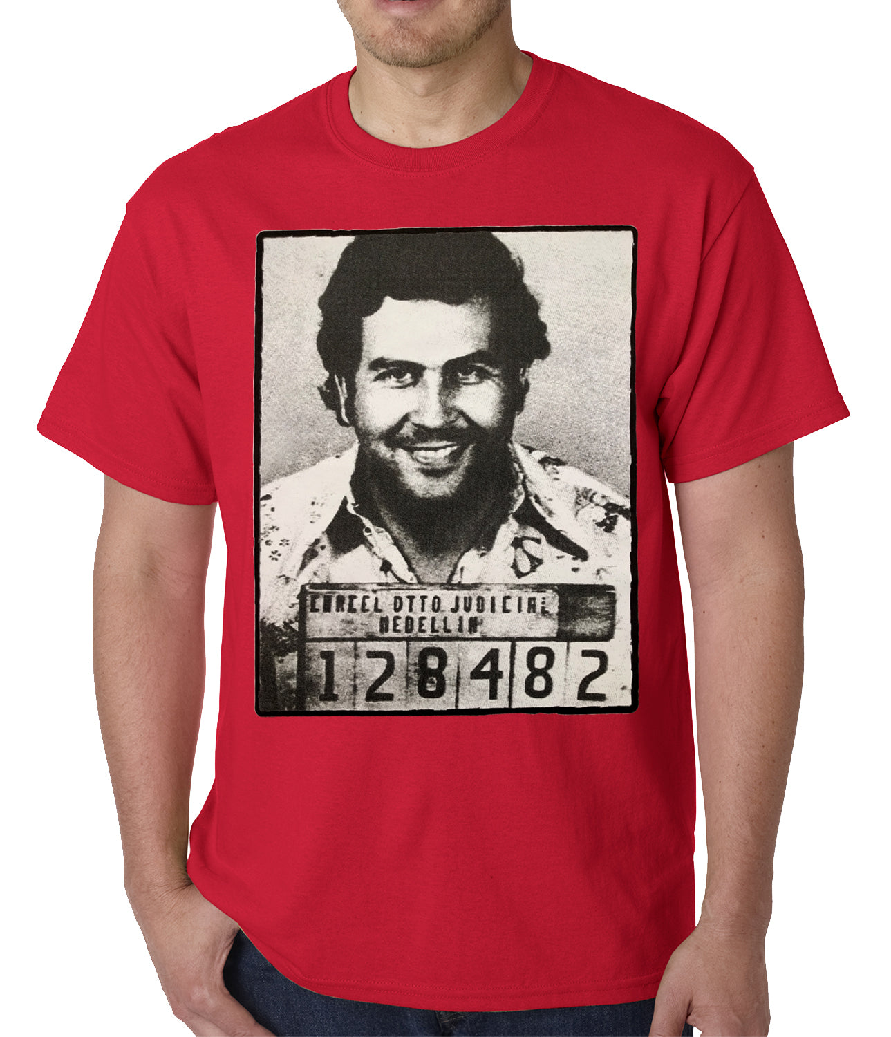 Pablo Escobar Smiling Mug Shot Mens T-shirt
