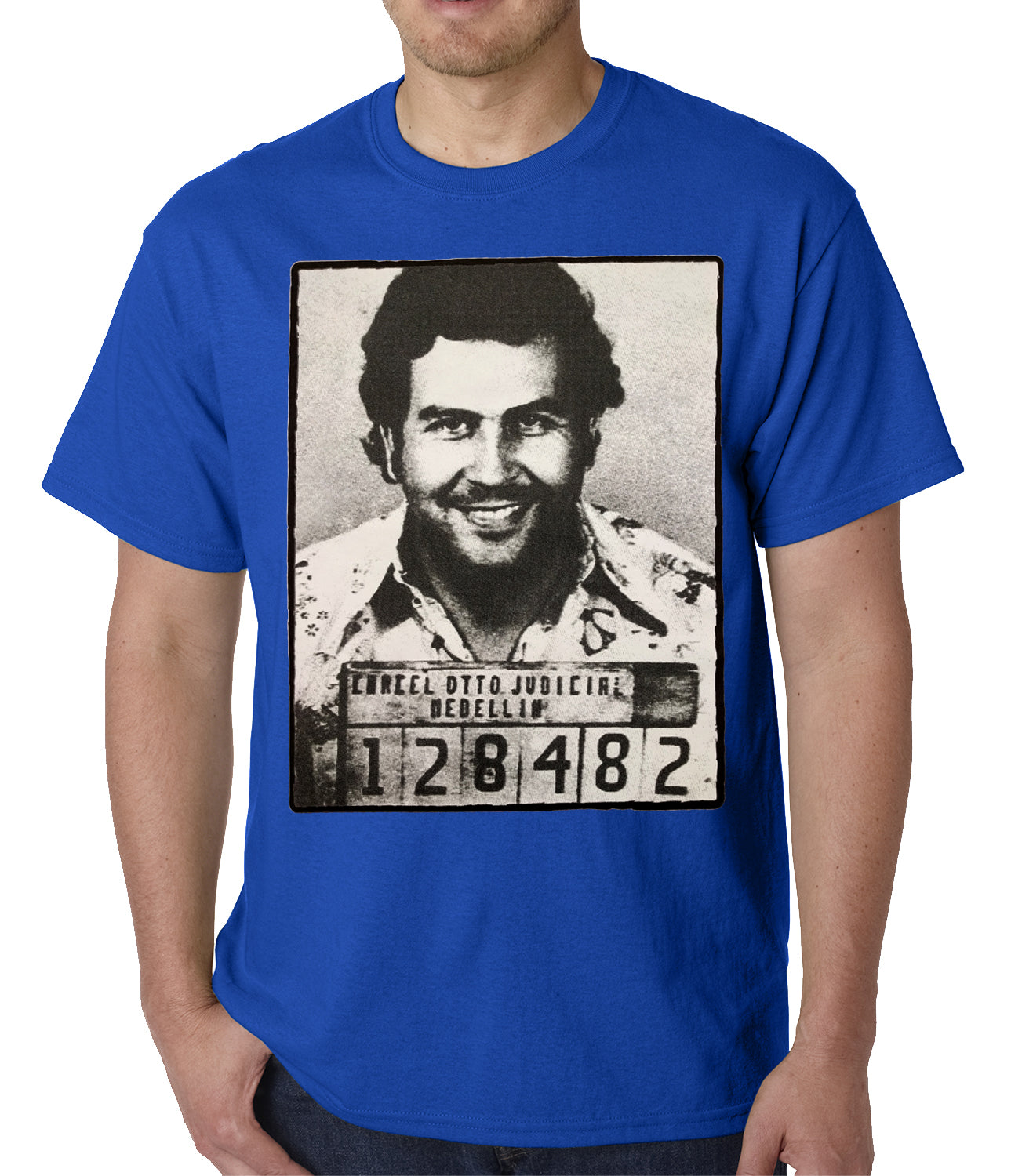 Pablo Escobar Smiling Mug Shot Mens T-shirt