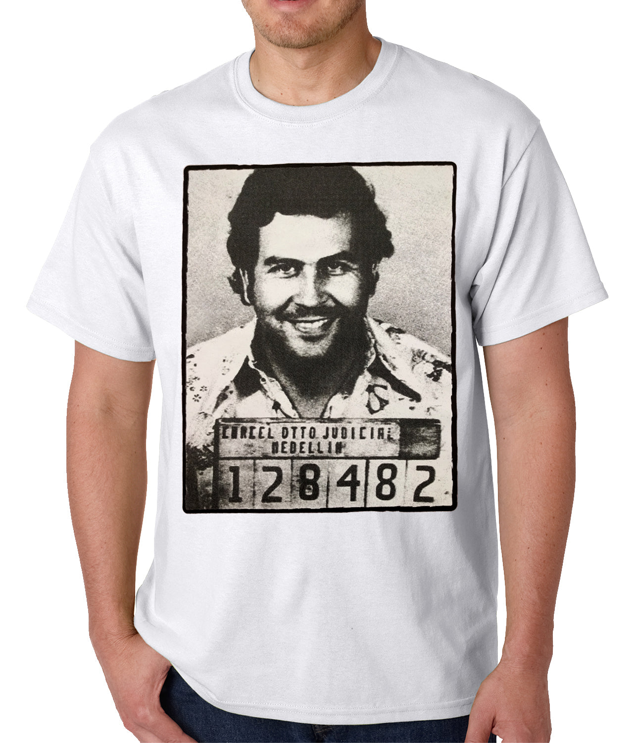 Pablo Escobar Smiling Mug Shot Mens T-shirt