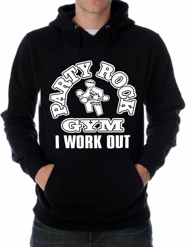 Party Rock Gym I Work Out Adult Hoodie