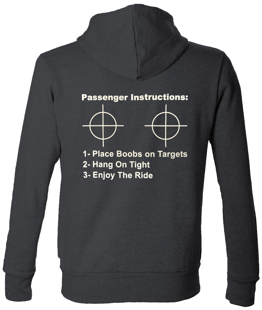 Passenger Instructions Adult Hoodie (Back Print)