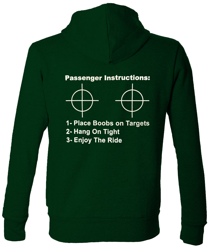 Passenger Instructions Adult Hoodie (Back Print)