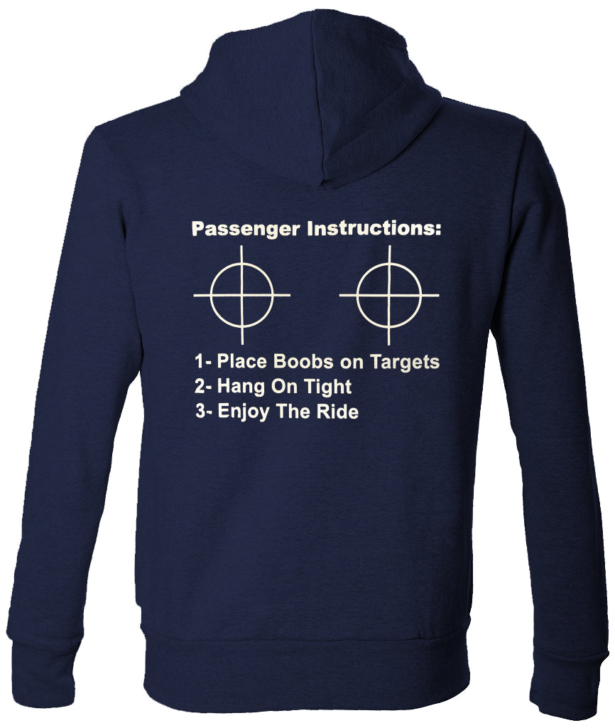 Passenger Instructions Adult Hoodie (Back Print)