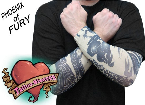 Tattoo Sleeves - Phoenix of Fury Temporary Tattoo Sleeves (Pair)