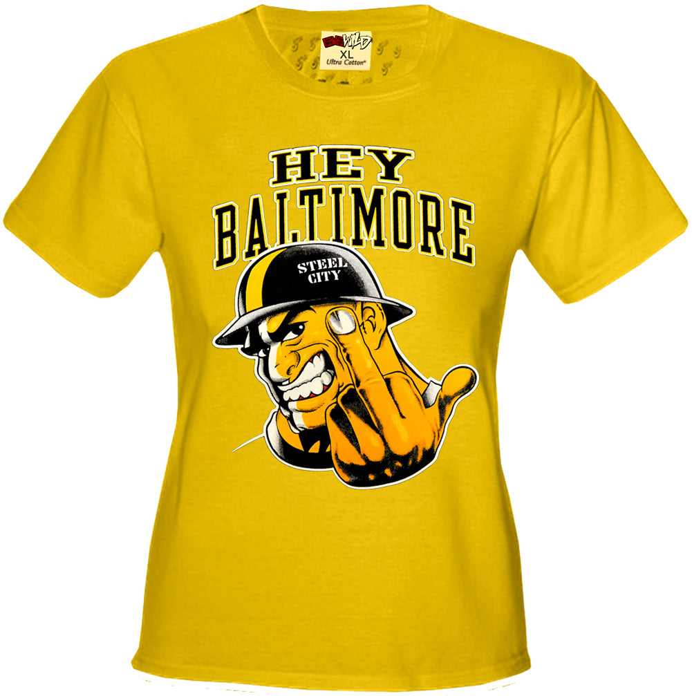 Hey Baltimore - Pittsburgh guy with Middle Finger Girls T-shirt