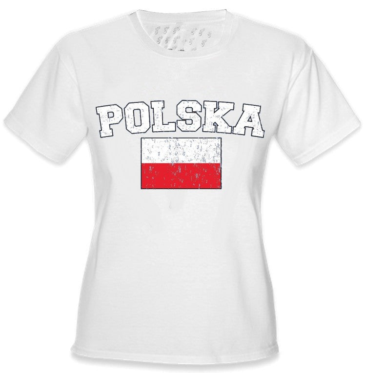 Poland "Polska" Vintage Flag International Girls T-Shirt