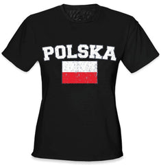 Poland "Polska" Vintage Flag International Girls T-Shirt
