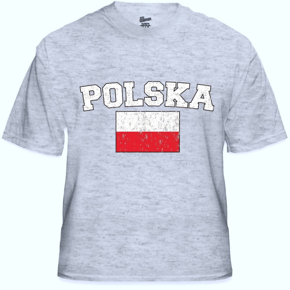 Poland "Polska" Vintage Flag International Mens T-Shirt