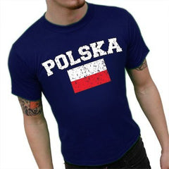 Poland "Polska" Vintage Flag International Mens T-Shirt