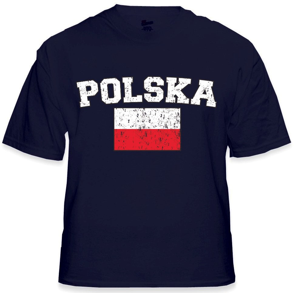 Poland "Polska" Vintage Flag International Mens T-Shirt