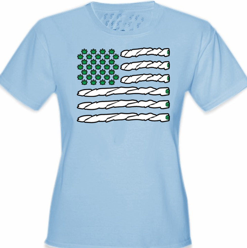 Pot American Flag Girl's T-Shirt