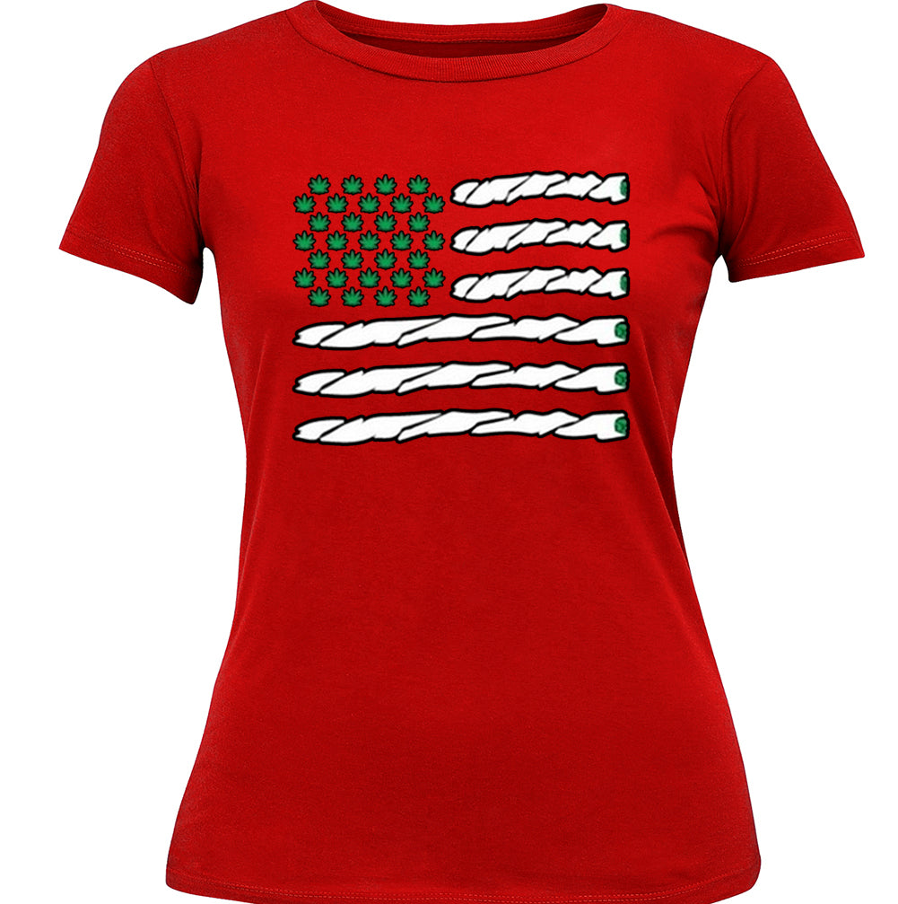 Pot American Flag Girl's T-Shirt