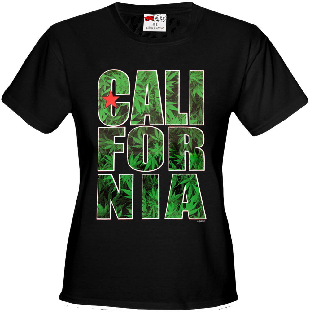 Pot Leaf California Girl's T-Shirt