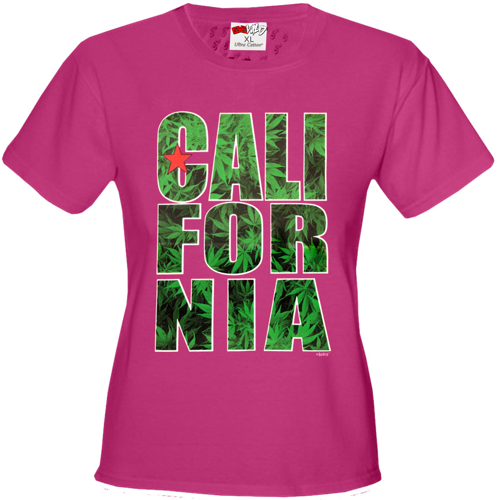 Pot Leaf California Girl's T-Shirt