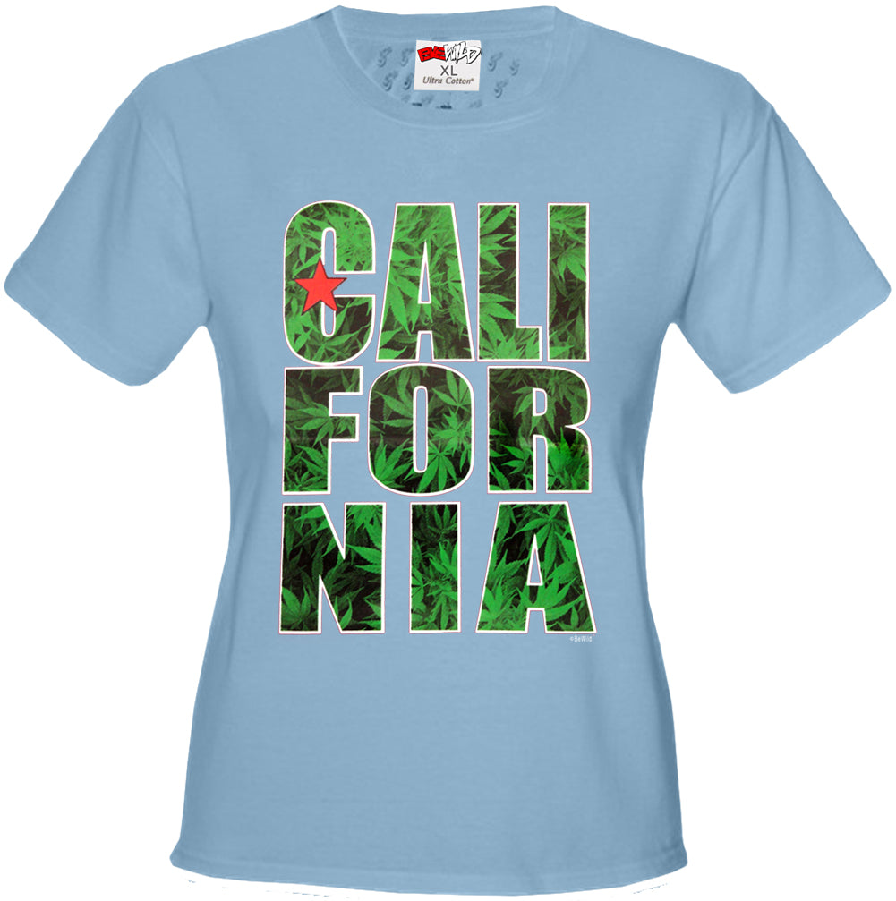 Pot Leaf California Girl's T-Shirt