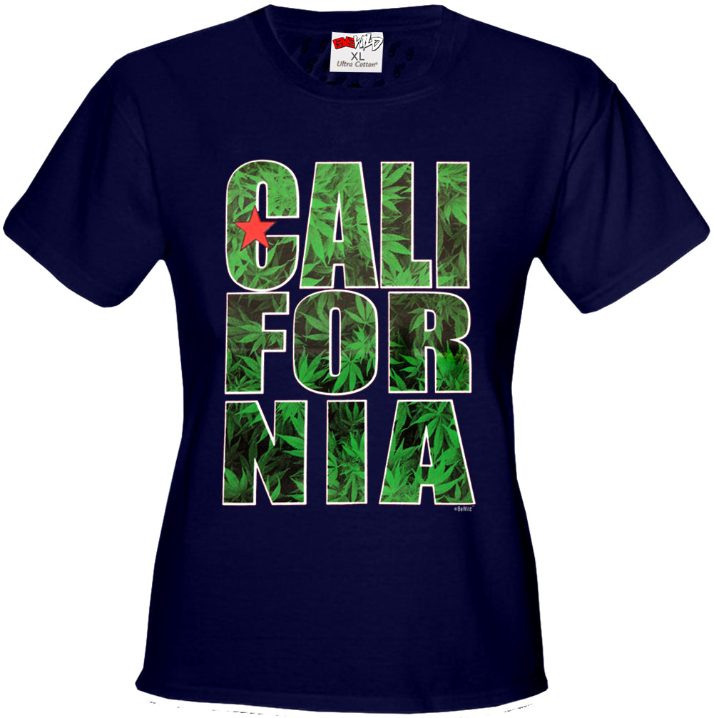 Pot Leaf California Girl's T-Shirt