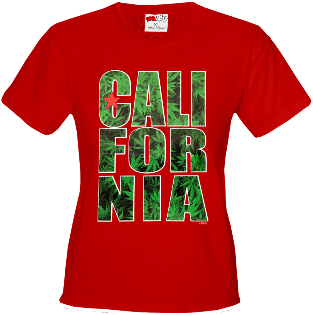 Pot Leaf California Girl's T-Shirt