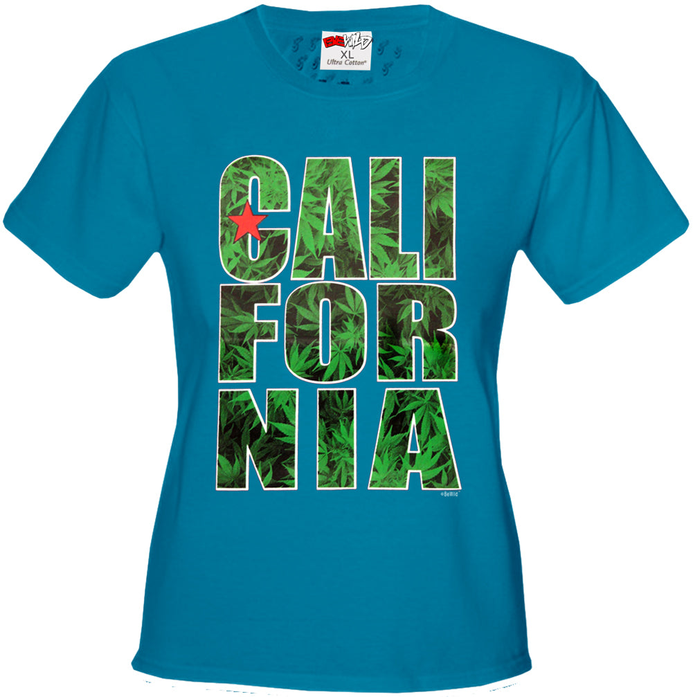 Pot Leaf California Girl's T-Shirt