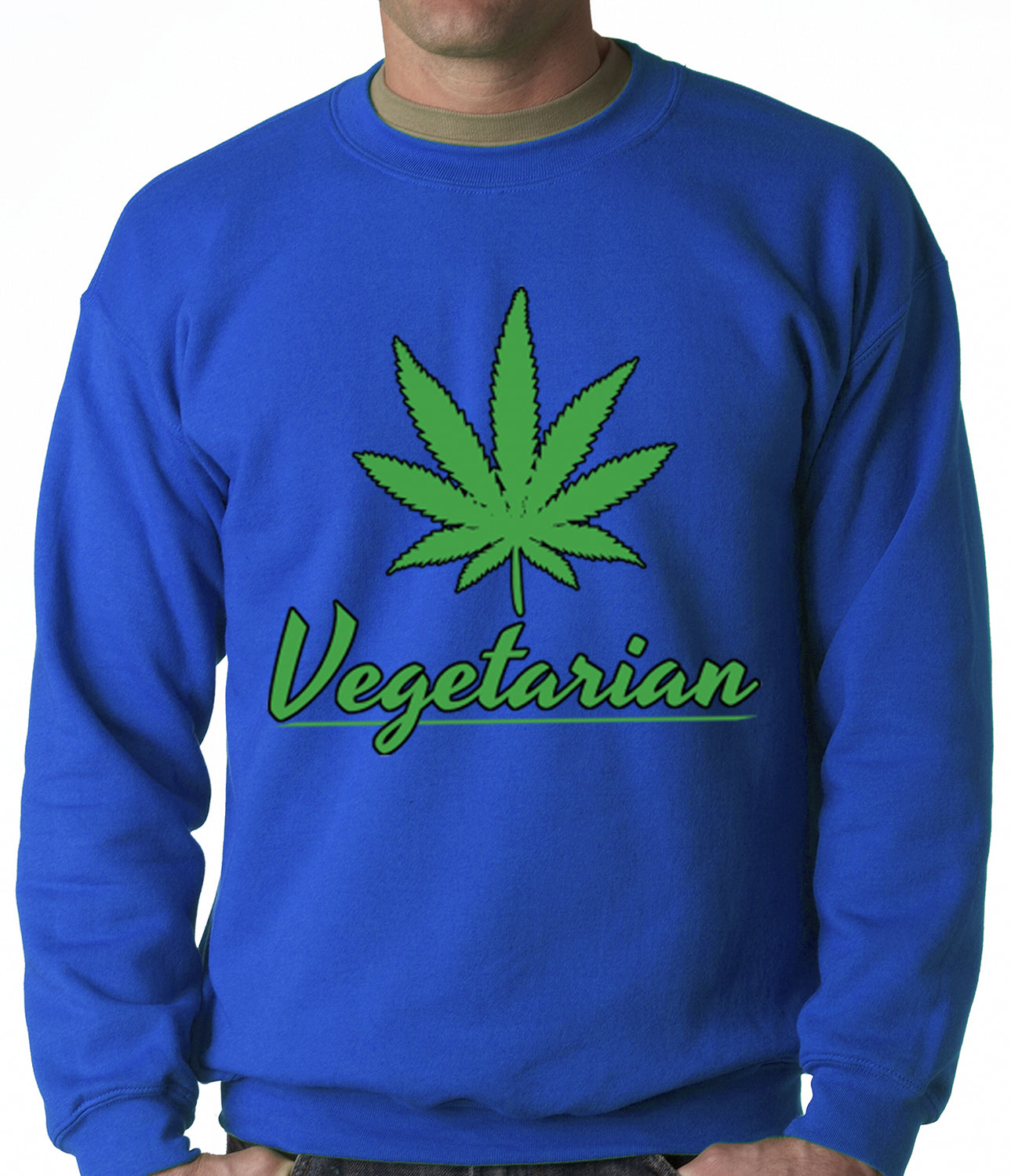 Pot Leaf Vegetarian Crewneck