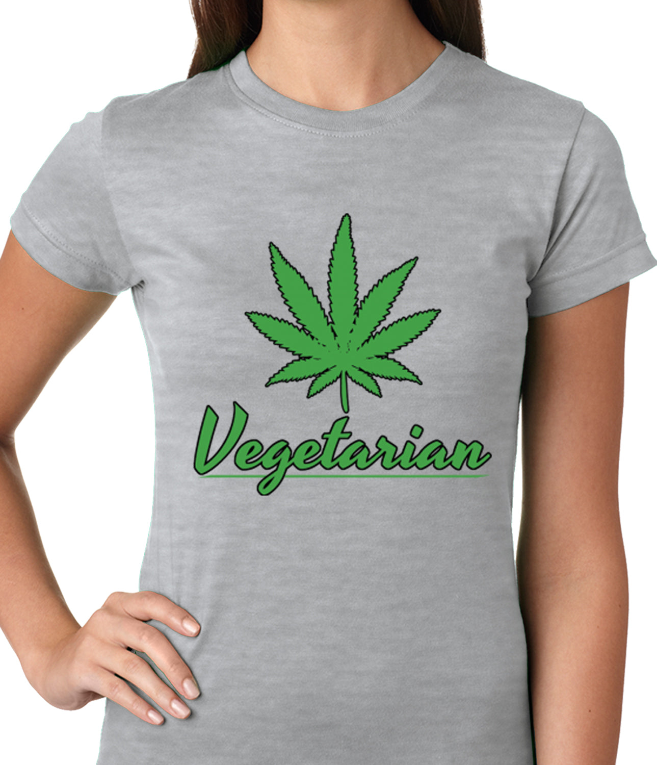 Pot Leaf Vegetarian Ladies T-shirt