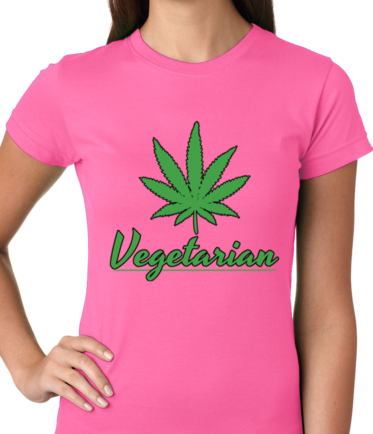 Pot Leaf Vegetarian Ladies T-shirt