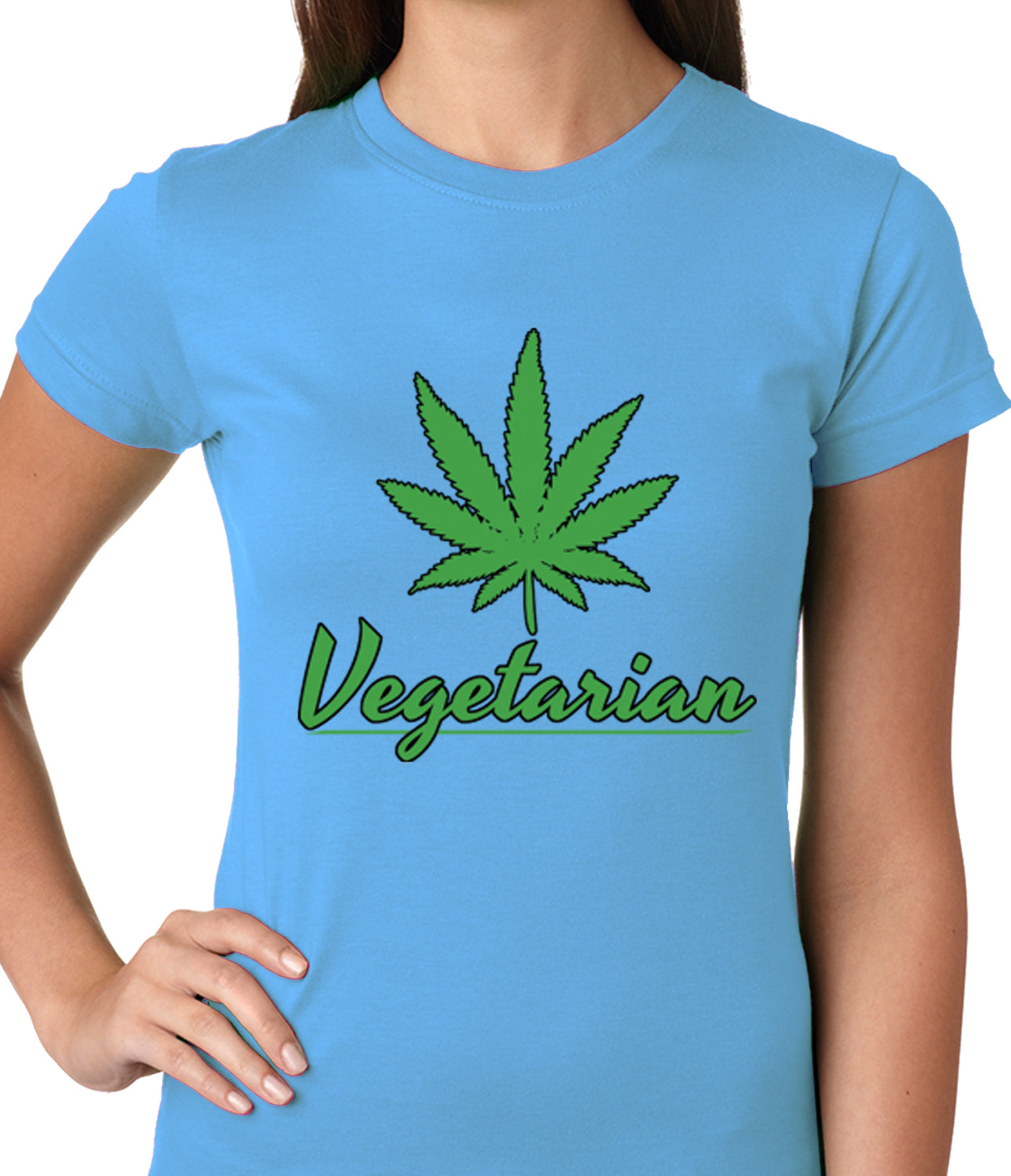 Pot Leaf Vegetarian Ladies T-shirt
