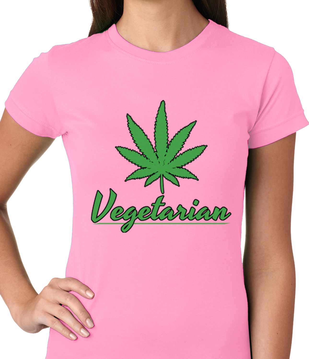 Pot Leaf Vegetarian Ladies T-shirt