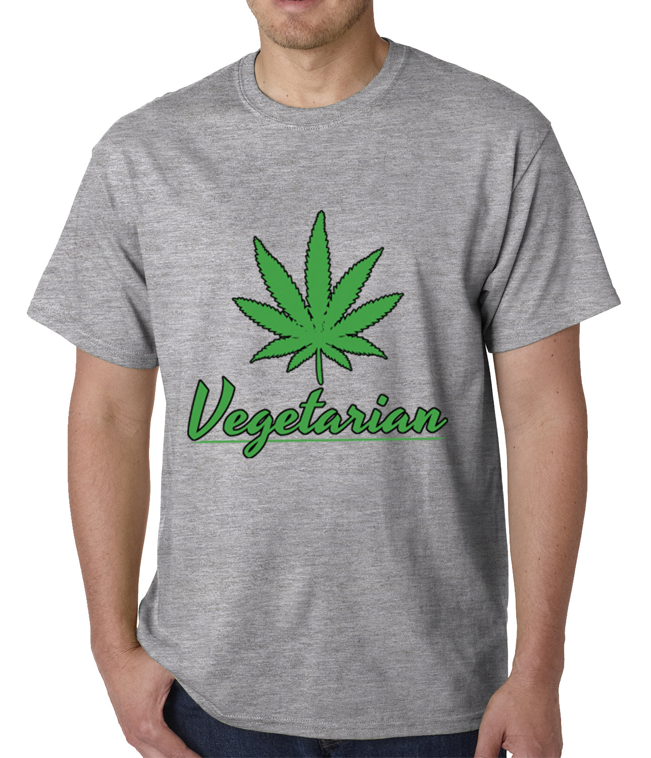 Pot Leaf Vegetarian Mens T-shirt