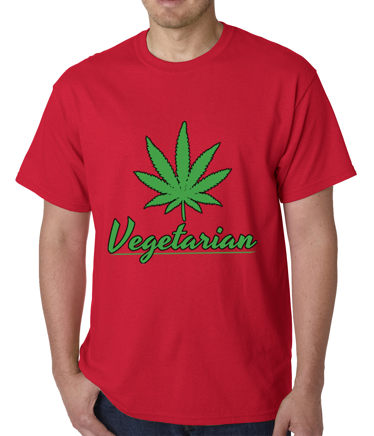 Pot Leaf Vegetarian Mens T-shirt