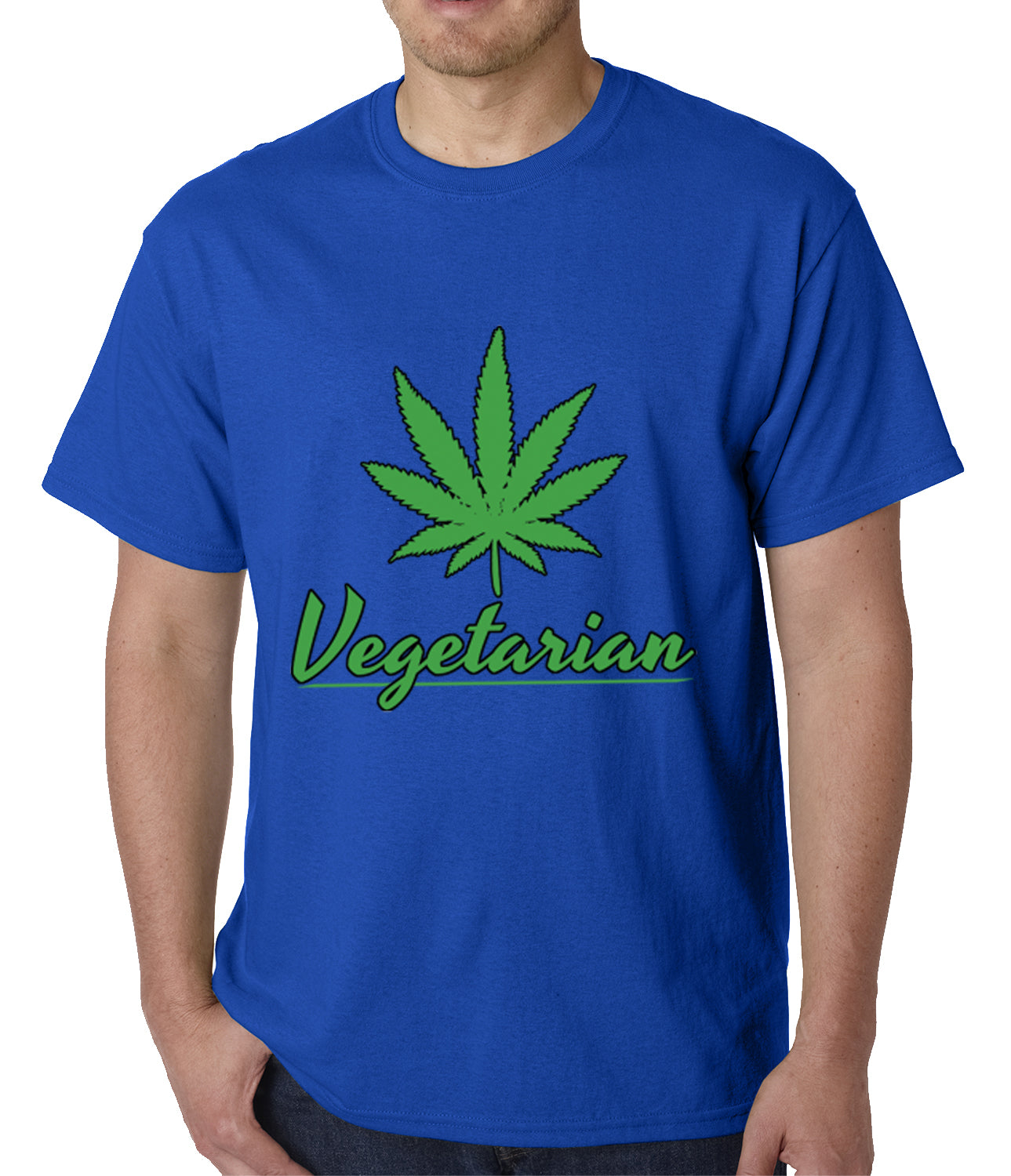 Pot Leaf Vegetarian Mens T-shirt