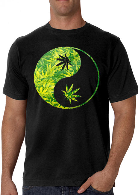 Pot Leaf Ying Yang Men's T-Shirt