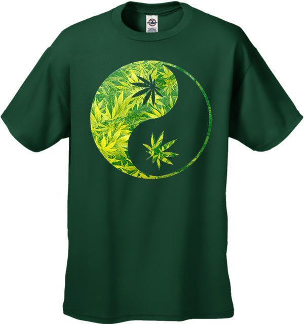 Pot Leaf Ying Yang Men's T-Shirt