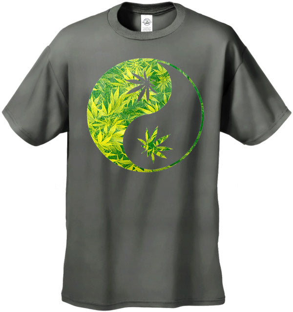 Pot Leaf Ying Yang Men's T-Shirt
