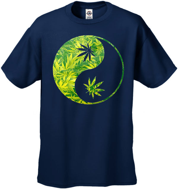 Pot Leaf Ying Yang Men's T-Shirt