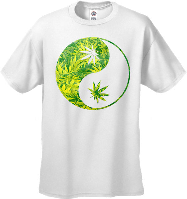 Pot Leaf Ying Yang Men's T-Shirt