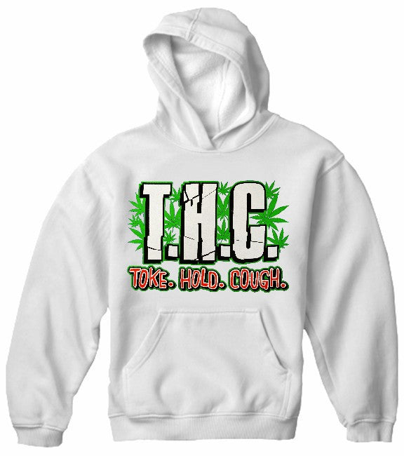 Pothead & Stoner Sweatshirts - THC Toke Hold Cough Hoodie