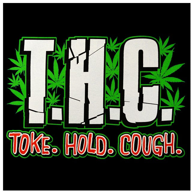 Pothead & Stoner Sweatshirts - THC Toke Hold Cough Hoodie