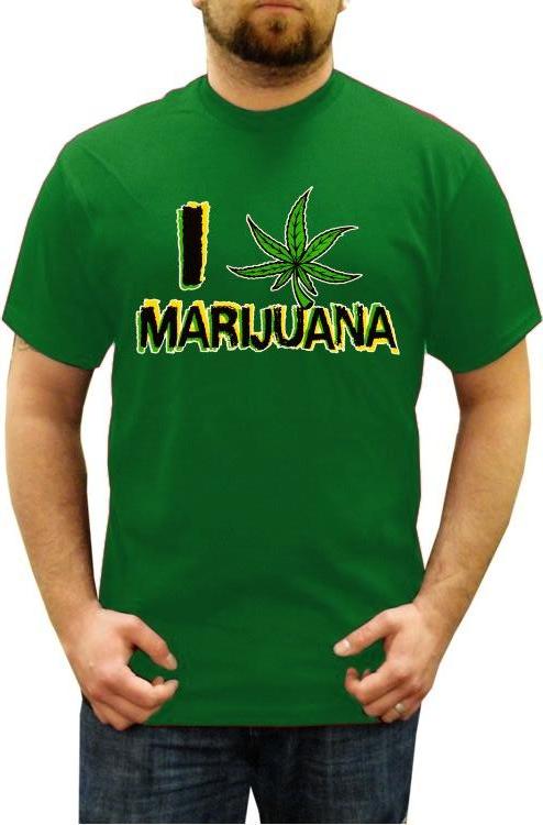 Pothead & Stoner Tees - I Love Marijuana T-Shirt