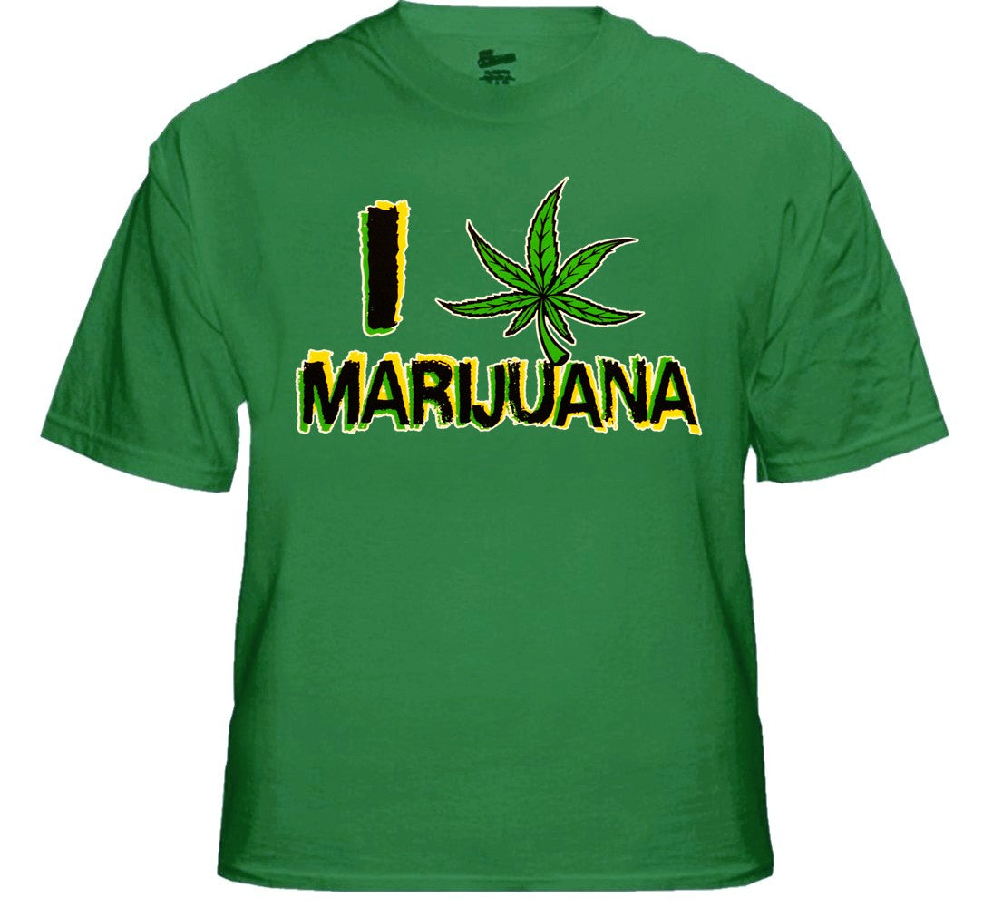 Pothead & Stoner Tees - I Love Marijuana T-Shirt