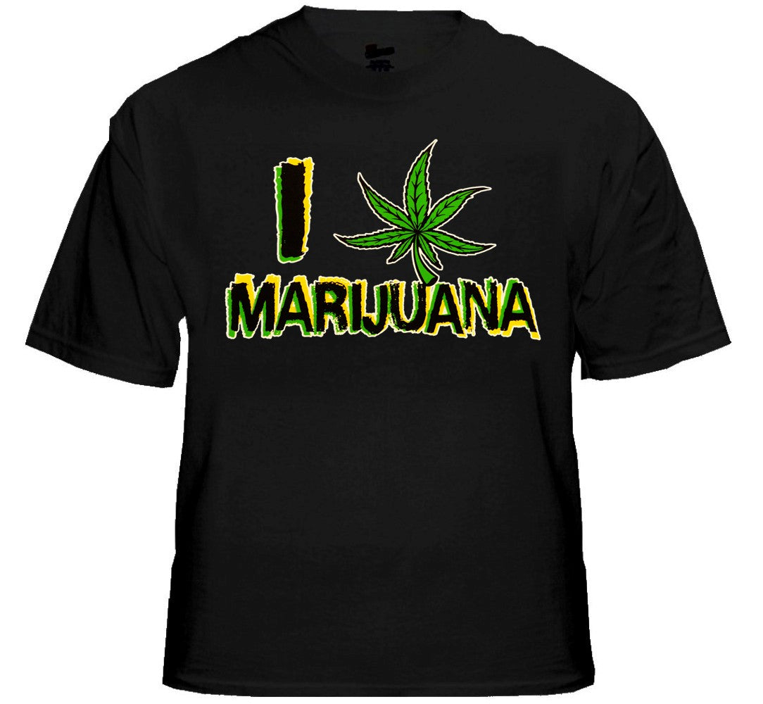 Pothead & Stoner Tees - I Love Marijuana T-Shirt