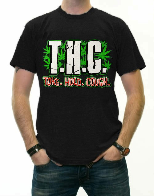 Pothead & Stoner Tees - THC Toke Hold Cough T-Shirt