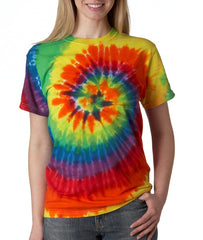 Premium Hand Made Tie Dye T-Shirts - Rainbow Swirl