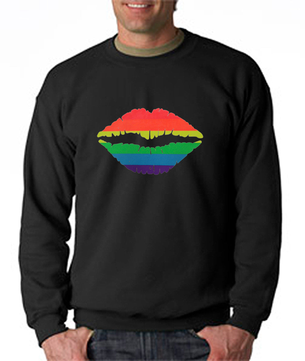 Pride Rainbow Kiss Crew Neck Sweatshirt
