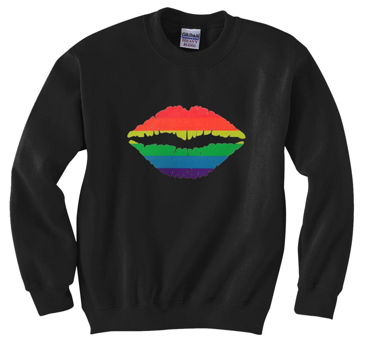 Pride Rainbow Kiss Crew Neck Sweatshirt