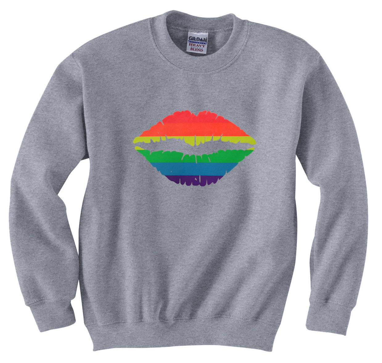 Pride Rainbow Kiss Crew Neck Sweatshirt