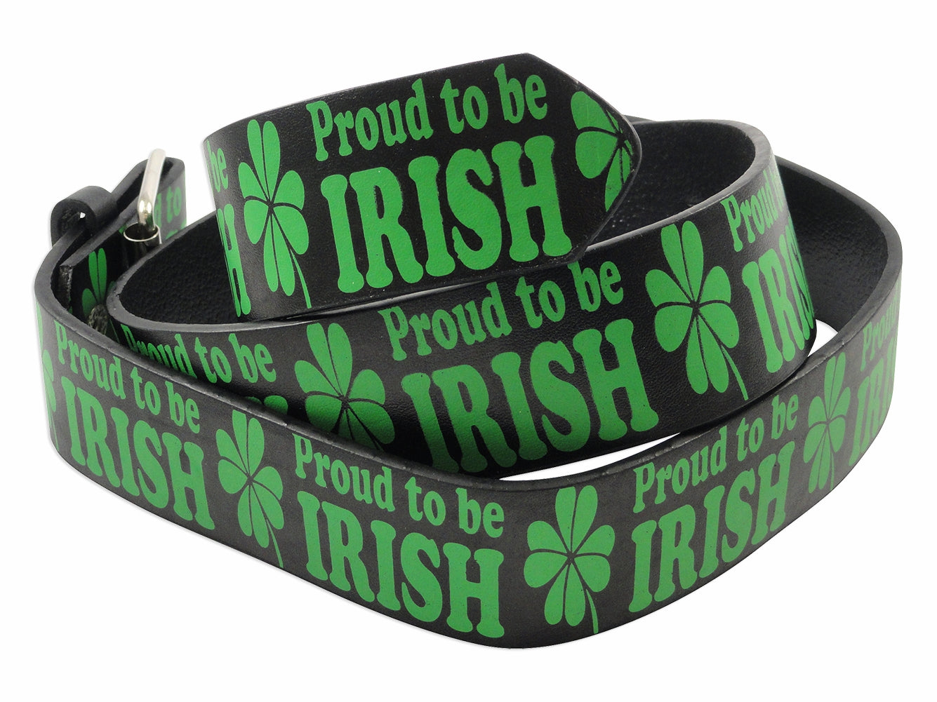 Proud To Be Irish Black Leather Belt