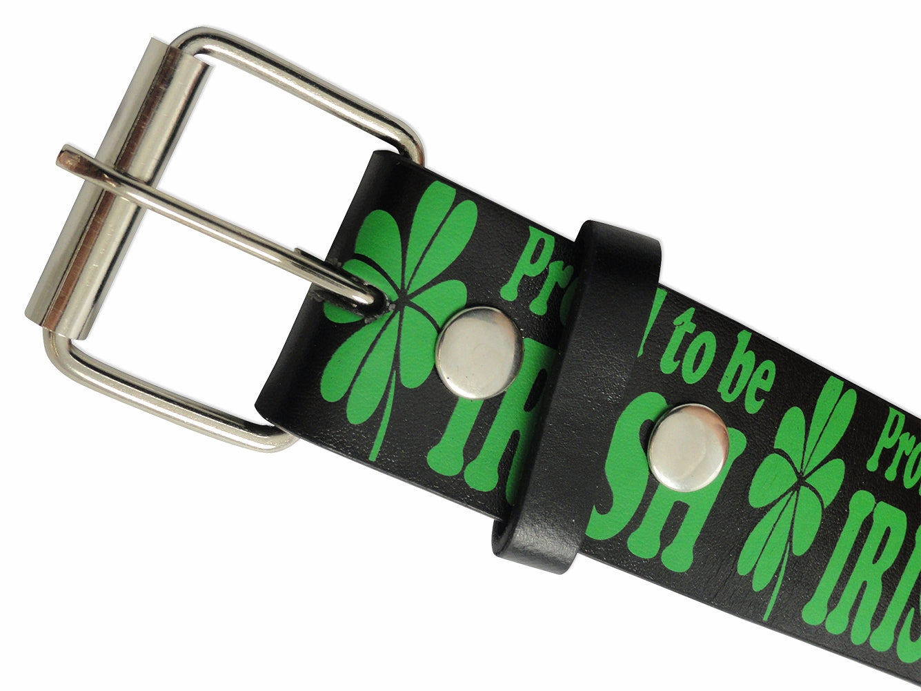 Proud To Be Irish Black Leather Belt