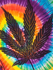 Psychedelic Pot Leaf Tie Dye Tapestry