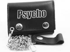Psycho Genuine Leather Chain Wallet